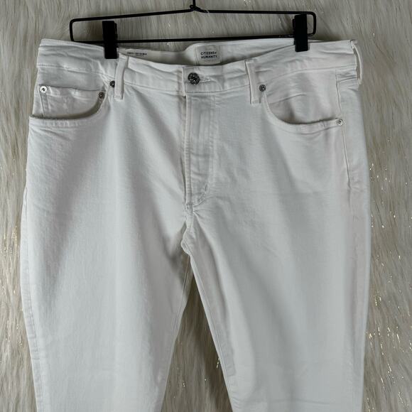 NWT Citizens of Humanity Ella in Moonglow White Slim Crop Stretch Jeans Size 34 - Picture 3 of 11
